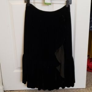 Kate Spade wild ones ruffle front velvet skirt